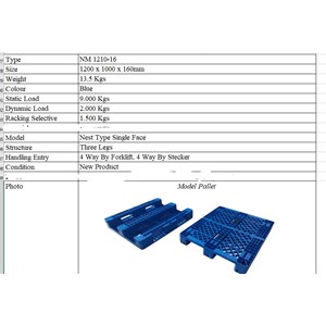 Pallet Plastik NM 1210-16 Nest type single face